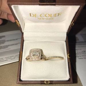 2.03ct NATURAL DIAMOND 3 ring set 14k yellow gold